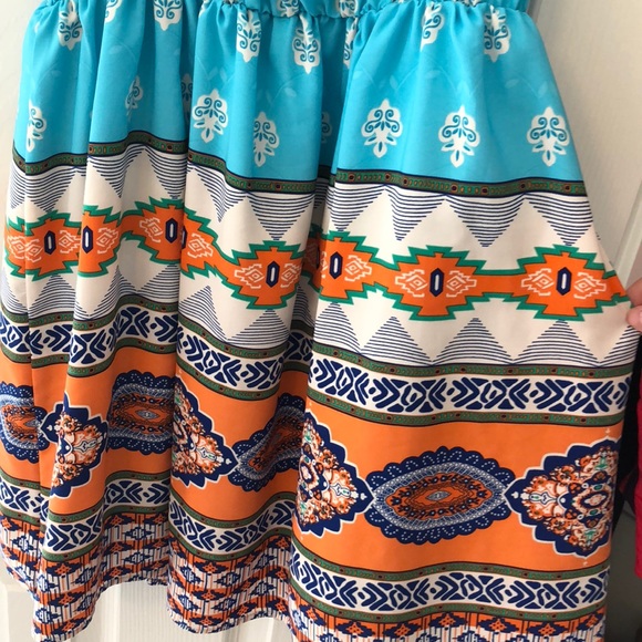 Blue and Orange Sun Dress - Picture 4 of 5